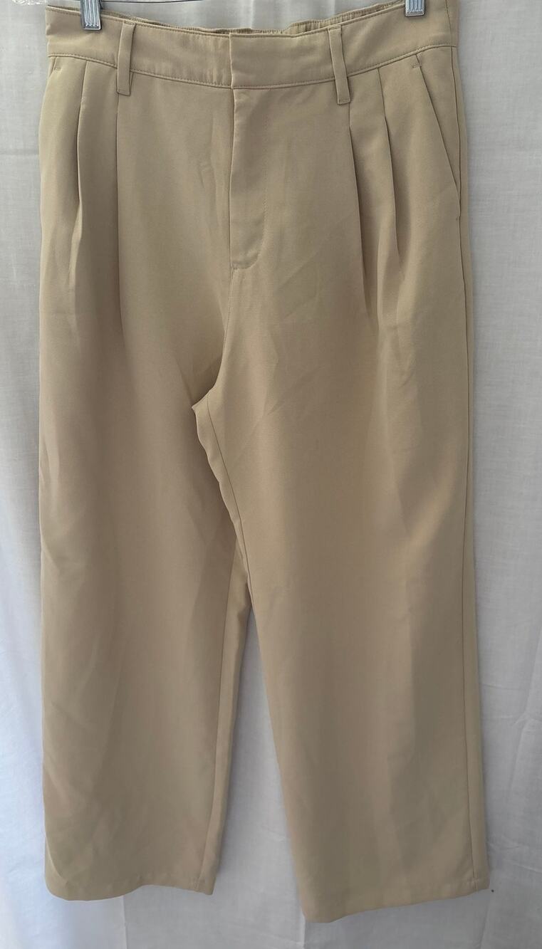 GAP Easy Trouser Women’s Size 8 Beige Wide Leg Pleated Dress Pants Workwear